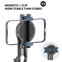 Trépied perche à selfie magnétique séparable C20 à double griffe froide, télescopique et pliable, avec tige en alliage d'aluminium de 1300 mm et pas de vis 1/4