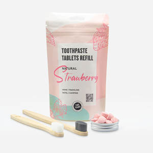 Solid Herbal <strong>Toothpaste</strong> Tablets <strong>SLS</strong>/Fluoride <strong>Free</strong> Natural Peppermint Travel Size Anti-Cavity Chewable Whitening <strong>Toothpaste</strong> - Product Image 1