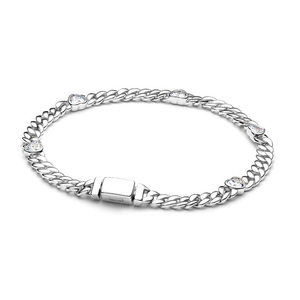 Nueva Pulsera <span class=keywords><strong>de</strong></span> Plata 925 con Diseño Original y Cadena Cubana Atemporal, con Dijes DIY, <span class=keywords><strong>para</strong></span> <span class=keywords><strong>Mujer</strong></span>, Regalo con Circonitas <span class=keywords><strong>de</strong></span> Colores y Joyería <span class=keywords><strong>de</strong></span> Lazo y Corazón - Product Image 3