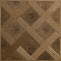 Parquet en chêne européen brossé à l'huile, motif cube carré, pour intérieur de maison de luxe