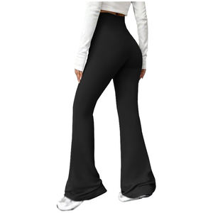 Pantalones de chándal de felpa francesa estilo callejero para hombre, pantalones de chándal acampanados apilados, logotipo personalizado 3D para material polar con estampado de hojaldre - Product Image 5