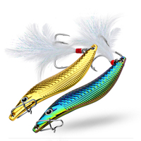 OEM 8 couleurs Hameçon triple en métal artificiel en forme de S pour jigging, 7g 10g 15g 20g, avec yeux 3D, leurre cuillère