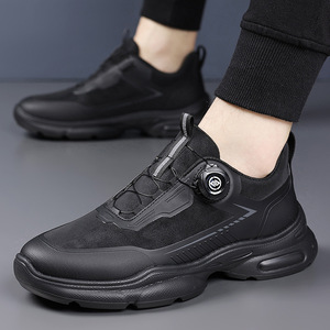 Chaussures de randonnée d'hiver pour hommes, bout rond, tige synthétique, doublure en fausse fourrure, semelle extérieure en caoutchouc, semelle intermédiaire en EVA, semelle épaisse isolante, pour l'extérieur - Product Image 3