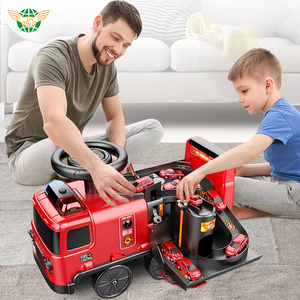 2 en 1 batería eléctrica paseo en juguete camión <span class=keywords><strong>de</strong></span> <span class=keywords><strong>bomberos</strong></span> aventura juguete niños estacionamiento con historia ligera - Product Image 4
