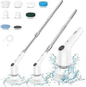 أشعة الشمس لاسلكية كهربائية لغسيل الدوران حار بيع 9 رؤوس فرشاة إسفنجية ABS قابلة للاستبدال قابلة للتعديل تنظيف المنزل البلاستيك - Product Image 2