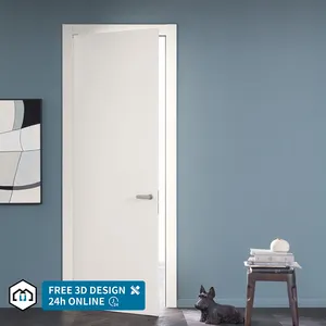 自动内部实木白色主扇门木质成型HDF成型门价格办公室室内设计简单