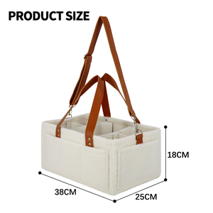 Multifunctional Teddy Baby Diaper Caddy Organizer Soft Mommy Nappy Tote <strong>Bag</strong> Eco-friendly Felt Fabric Customizable - Product Image 4