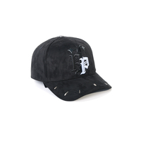 Gorras de Béisbol al por Mayor de Alta Calidad G5, Gorra de Béisbol de 5 Paneles con Bordado 3D Personalizado, Visera Plana, Negra, Estilo Tito Doble P