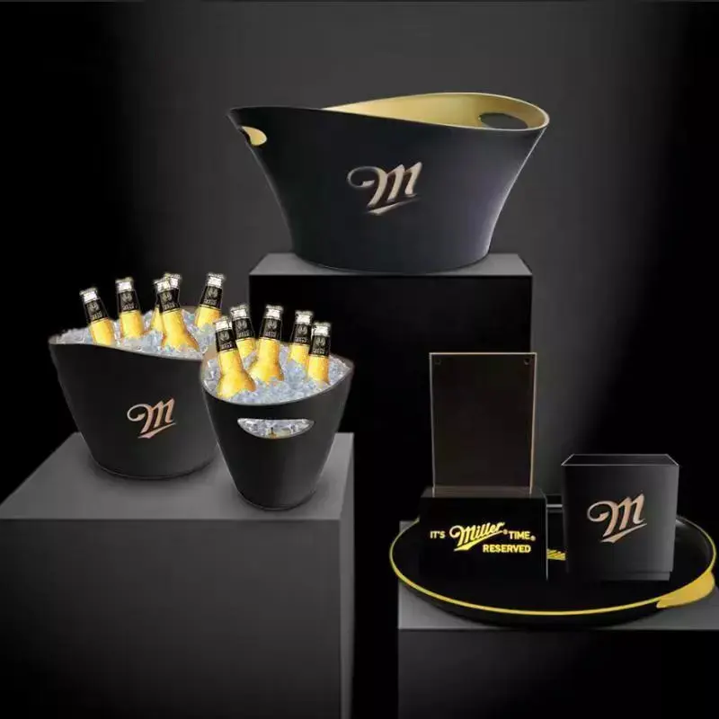 Custom Logo Led Ice Bucket Ps Plastic 12l Beer Bucket For Bar Party