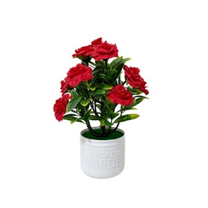 Bonsái de rosas artificiales, 12 flores en macetas redondas para decoración de interiores, hogar, oficina, hotel, restaurante, adorno de paisajismo - Product Image 5