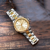 MKOriginals – montre-bracelet de luxe à Quartz pour femmes, en acier inoxydable, avec lunette en strass, cadran simple, bracelet de 20mm, 37mm
