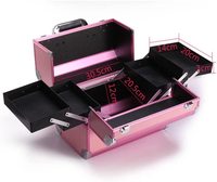 Trousse à cosmétiques en PVC pour dames Sac fourre-tout de voyage Valise à ongles de beauté à la mode avec fermeture pour boîte de rangement