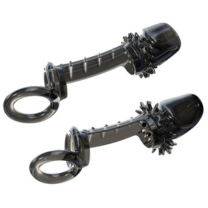 Anillo para Pene con Cubierta de Cristal en Forma de Diente de Lobo, de Silicona/TPE, Impermeable, con Bloqueo, para Retrasar la Eyaculación - Product Image 1