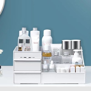 Organizador de Escritorio con 2 Cajones de Plástico para Maquillaje Cosmético, Caja Organizadora de Baño, Caja de Almacenamiento de Mesa de Escritorio - Product Image 4