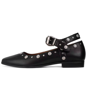 Fibbia personalizzata quadrata con <span class=keywords><strong>punta</strong></span> quadrata <span class=keywords><strong>ballerine</strong></span> Mary Janes <span class=keywords><strong>ballerine</strong></span> con spalline eleganti tacco basso comode <span class=keywords><strong>borchie</strong></span> scarpe da Ballerina - Product Image 1