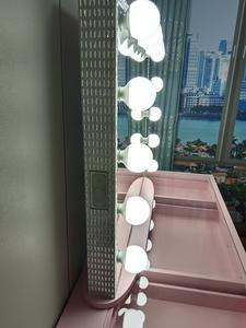 Mesa de tocador moderna rosa con espejo con luz LED y 10 cajones para dormitorio de ensueño Esquina de maquillaje para apartamentos - Product Image 6