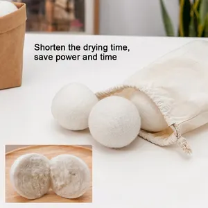 Private Label Organic Wool Felt Balls Drying Balls For Laundry And Washing Ball Drier Machine