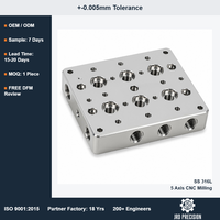 Usinage CNC personnalisé pour le fraisage du cuivre, de l'acier 316, de l'aluminium 6061 7075 +/-0,005 mm ISO 9001 Pièces de machines alimentaires OEM