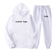 Vente en gros de survêtements vierges, ensemble sweat à capuche et jogging avec logo personnalisé, ensembles de vêtements de sport à capuche unis surdimensionnés