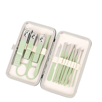 Lot de 7 ou 13 pièces – Kit de manucure et pédicure Matcha vert 7-en-1 – Coupe-ongles, tondeuse, kit de toilettage, boîte de soins des ongles – Vente en gros