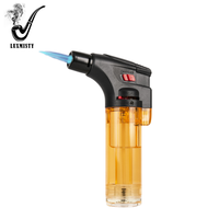 Briquet torche à cigare en plastique multicolore en gros, camping, barbecue, pistolet à pulvérisation, flamme jet unique rechargeable, briquets à gaz butane