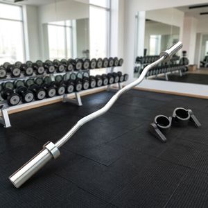 Barre de musculation moletée pour poids libres, réduit la pression au poignet, s'adapte aux plaques de poids standard, idéale pour <span class=keywords><strong>l</strong></span>'entraînement de force à domicile - Product Image 4