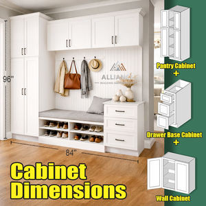 Armarios de Almacenamiento para Entrada Hechos a Medida |   Armarios de entrada de madera para apartamentos |   Armarios de Almacenamiento para Pasillo Estilo Americano - Product Image 4