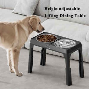 Double gamelles pour chien, 5 niveaux réglables, mangeoire surélevée, gamelles pour nourriture et eau pour animaux de compagnie, avec support <span class=keywords><strong>en</strong></span> <span class=keywords><strong>fer</strong></span> pour chien - Product Image 3