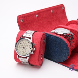 Bán buôn 3 khe cắm Vòng PU hộp đồng hồ màu đen da du lịch xách tay đồng hồ trường hợp hộp - Product Image 5