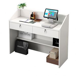 <span class=keywords><strong>Recepcionista</strong></span> de empresa de alta calidad de lujo Recepción DE <span class=keywords><strong>TRABAJO</strong></span> Pintura blanca de alto brillo Mesa de recepción de bar de hotel MDF - Product Image 1