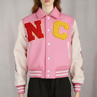 Vestes bomber de baseball hip-hop d'hiver XJYD, avec patchs en chenille brodés, manches en cuir PU, imperméables