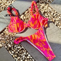 Populaire Hawaiiaanse badkleding, ontwerp uw eigen merk, milieuvriendelijke bikini, hoogwaardige bedrukte damesbikini