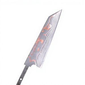 Cuchillo JEXMOO ENTERPRISES OEM hecho a mano de acero de Damasco con hoja de 7.5 pulgadas, punta clip y filo biselado recto para camping y bricolaje - Product Image 1