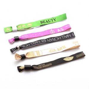 Dragonne personnalisée en tissu avec serrure à barillet Festival Logo Tissu Billet d'entrée Événement Bracelet en satin pour concert - Product Image 4