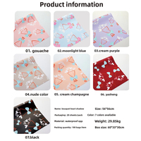 Papier d'emballage pour fleurs imperméable avec nœud papillon pour la Saint-Valentin, emballage cadeau pour bouquets, décoration florale, modèle B