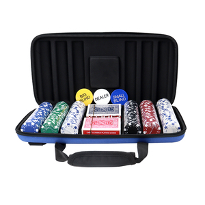 Profesional 300 unids/set nuevo <span class=keywords><strong>Caino</strong></span> Texas Hold'em Clay Poker Chips Set con Blue Eva Foam Poker Koffer Pokercase para juego de Casino - Product Image 5