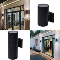 Applique murale LED durable à éclairage bidirectionnel en aluminium et verre trempé, étanche IP65 pour jardin, hôtel, maison, 110V 120V E27