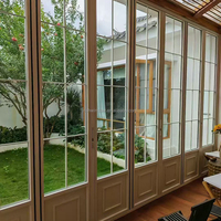 Portes pliantes en aluminium modernes, robustes, portes coulissantes à double battant, isolation thermique en fibre de verre pour chambre à coucher