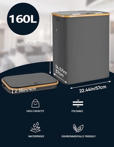 Usine pas cher 160L <span class=keywords><strong>Panier</strong></span> De Rangement Multifonction Grand Pliable Ménage Tissu De Stockage Bambou <span class=keywords><strong>Panier</strong></span> À Linge Avec Trou - Product Image 3