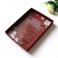 Cartes d'anniversaire faites à la main en acrylique, boîte en papier d'aluminium d'estampage à chaud de luxe, Design créatif, Invitations de mariage en acrylique
