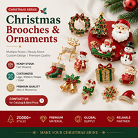 Lot de broches émaillées personnalisées sur le thème de Noël, avec strass, pour décoration de fête de Noël, cadeau, en stock