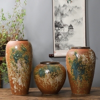 Vases chinois faits à la main rétro vintage nordiques, poterie rustique, vase à fleurs shabby chic pour hôtel, vase en céramique antique pour le sol