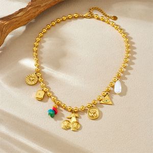 European American Bohemian Gold Plated Cherry Skull Pendant Necklace Zinc Alloy Charms Niche Fashion Jewelry - Product Image 3