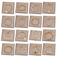 100 Gelang Wanita Eropa Amerika Warna Emas 18k Titanium Steel Anti Karat Sederhana Serbaguna Elegan Kantor/Karir Motif Bunga Fashion