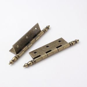 Antique Bronze 3 Inch Crown Head Hinge For Doors Windows Jewelry Boxes Traditional Style Copper Hardware With Screws - Product Image 3