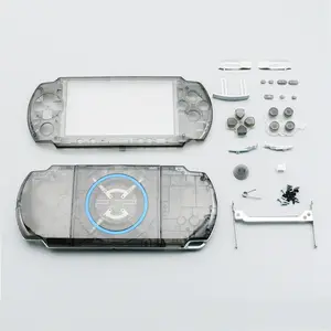 PSP 3000コンソール透明シェル修理部品用ボタン付き交換用高品質透明プラスチックフルハウジングシェルケース