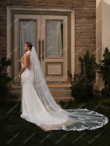 Abito da sposa lungo abito da sposa in avorio Sexy senza schienale all'americana in morbido raso 2026 - Product Image 2