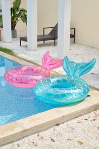 Flotador de Piscina de Verano, Anillo de Natación para Niños, <span class=keywords><strong>Inflable</strong></span>, Semitransparente, con Purpurina Rosa, Anillo de Natación de Sirena con Cola de Pescado, Anillo de Natación para Adultos - Product Image 5