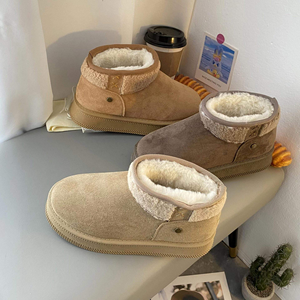 Stivaletti da Neve in Camoscio per <span class=keywords><strong>Donna</strong></span>, Fodera in Pelliccia Sintetica, Suola Spessa Antiscivolo, Caldi e Casual per l'Inverno - Product Image 2