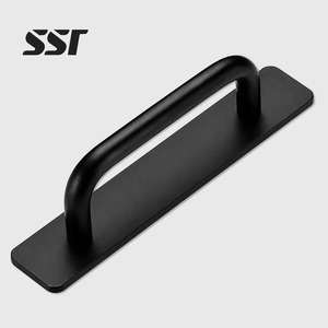 Modern Minimalism Simple Aluminum Alloy Non-Perforated Bathroom Armrest Cabinet Door <b>Drawer</b> Handles with 3M Glue - Product Image 1